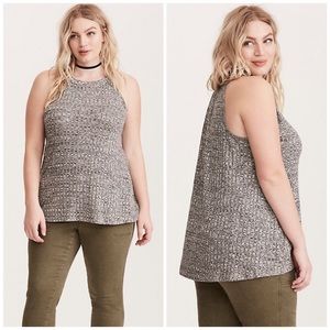 Torrid Sz 2 Ribbed Knit High Neck Tank Top